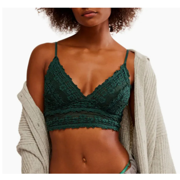NWT Intimately FP Amina Longline Bralette Free People Green -M - Picture 2 of 10